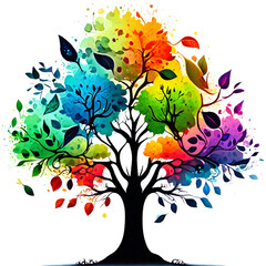 Wall Mural - tree with colorful leaves