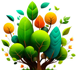 Wall Mural - tree with leaves