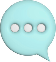 Poster - 3d rendering chat bubble icon. illustration with shadow isolated on white.