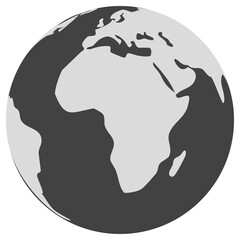 Poster - Symbol earth globe world.  planet sign. Simple silhouette worldwide map shape element.