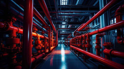 Wall Mural - Interior of Piping as found inside of industrial power plant, Chemical industry plant.