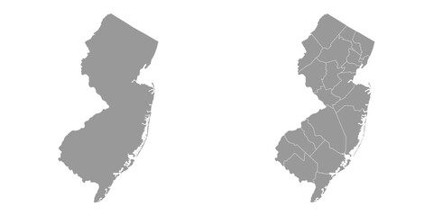 Sticker - New Jersey state gray maps. Vector illustration.