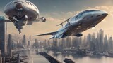 Fototapeta Big Ben - Future Aircraft Background Very Cool