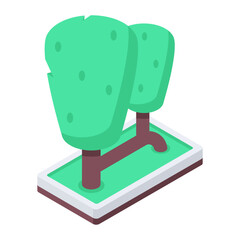 Poster - Isometric Garden  Trees icons