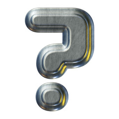 Poster - Question mark symbol 3d silver metallic style isolated on transparent background 