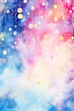 Abstract Rainbow Watercolor Background Texture With Party Lights