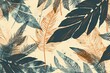 © sandra - background Vector leaves silhouettes pattern seamless tropical Vintage
