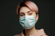 image Creative mask protective wearing when scomfort mask face full woman portrait Ironic