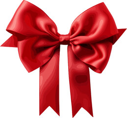 Poster - Elegant red ribbon and bow clip art