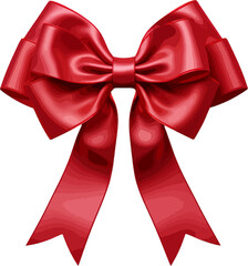 Sticker - Elegant red ribbon and bow clip art