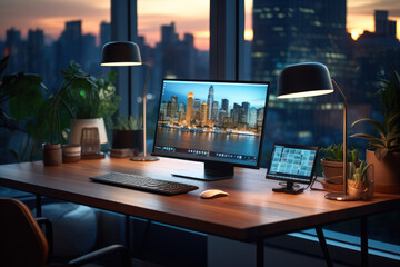 Poster - a dedicated workspace for remote employees, equipped with technology to support virtual collaboratio