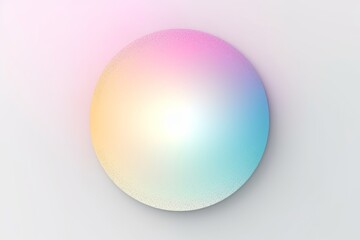 Wall Mural - Abstract pastel neon holographic blurred grainy circle gradient on white background texture. Generative AI
