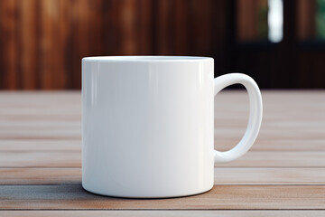 Canvas Print - A simple ceramic coffee mug with a blank space for personalized messages or artwork. Ideal for custom gift concepts. Generative Ai.