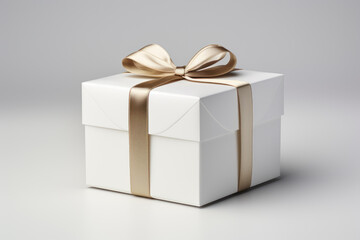 Canvas Print - A plain white gift box, a versatile concept for custom gift packaging. Generative Ai.