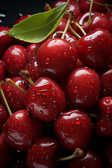 Aufkleber - A display of Acerola Cherries, their bright red color hinting at their high vitamin C content.