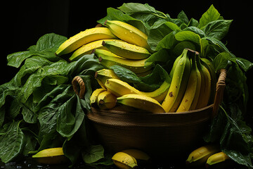 Aufkleber - A bunch of Plantains, their starchy nature making them a versatile ingredient in rainforest cuisine.