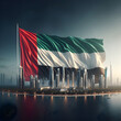 © Iwan - UAE flag flying. UAE National Day illustration. AI Art Generated.