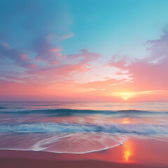 Wall Mural - a soft gradient capturing the colors of a sunrise along the coast