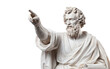 white Demosthenes Sculpture Public Speaking Symbol isolated on a transparent background.