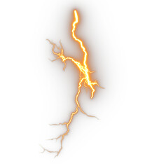 Poster - Realistic lightning strike special effect on transparent backgrounds 3d rendering png