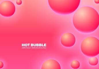 Poster - Abstract background with hot pink shiny balls floating, in motion