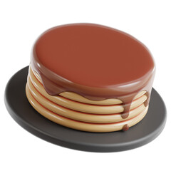 3d render pancake. Pancake 3d icon transparent background PNG