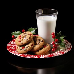 Sticker - christmas cookies and milk