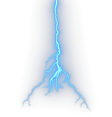 Poster - Thunder blazing flash isolated on transparent backgrounds 3d rendering png