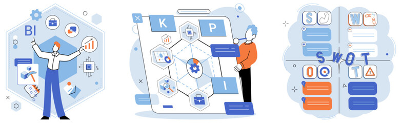 Fototapete - Analysis tool. Business intelligence. Vector illustration Analysis tools serve as metaphor for understanding complex business concepts The chart provides visual representation datpatterns A tool