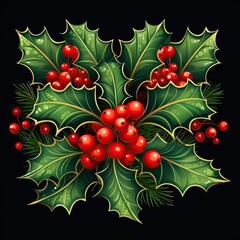 Sticker - holly berries