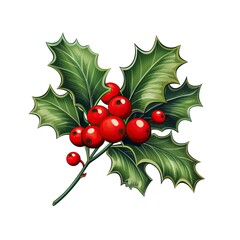 Sticker - holly and berries