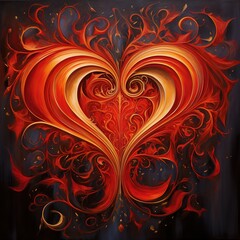 Wall Mural - abstract background with heart