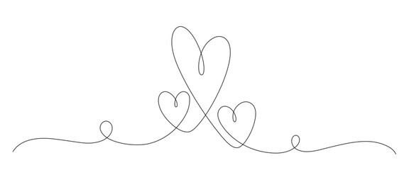 Wall Mural - love line art style. line art heart. valentine, wedding, anniversary vector elements