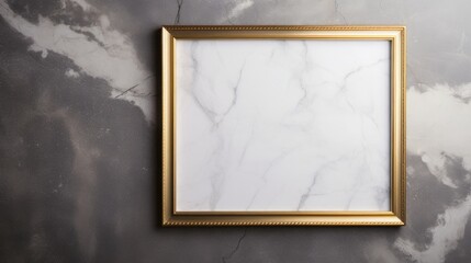 an empty photo frame placed on a marble table ai generated illustration