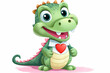 cute crocodile character love theme