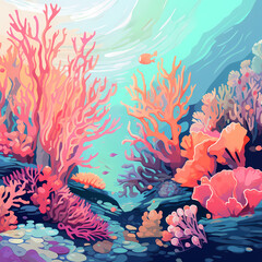 Wall Mural - a coral reef