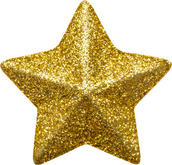 Wall Mural - golden Christmas star glitter sticker isolated on white background