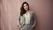 © Filip - Plus size beautiful business woman model in a suit, in office