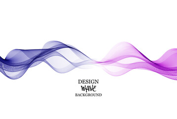 Blue purple transparent wave wave on white background, design element
