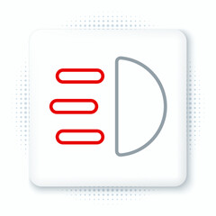 Poster - Line High beam icon isolated on white background. Car headlight. Colorful outline concept. Vector