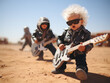 Junge Musiker in der Wüste