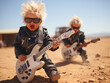 Wüsten-Rocker: Kleinkinder mit Gitarre