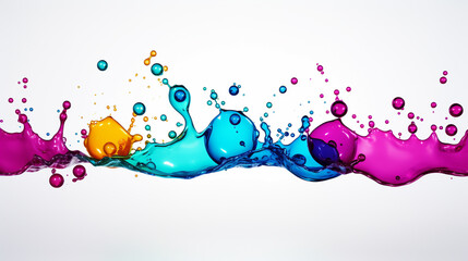 Wall Mural - colorful bubbles on white background