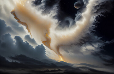 Wall Mural - celestial surface abstraction clouds sky lightning