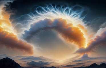 Wall Mural - celestial surface abstraction clouds sky lightning