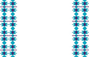 Poster - Old Serbian pattern in a vertical row on the left and right on a white background