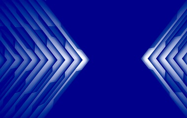 Poster - Luxury geometric white lines shapes on a blue background