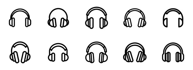set of headphones line icons isolated. Vector illustration
