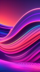 Gradient Big Neon 3d Wave Background