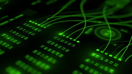 Wall Mural - abstract information technology background with animated code lines and data flow, 4k uhd